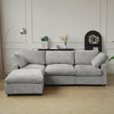 Sectional Sofas Modern Cloud Couch Chenille L-shaped Modular Sectional Sofa for Living Room 3 Seats Couch
