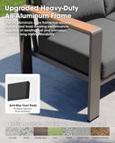 Aluminum Outdoor Patio Furniture Set 8 Seats, Outdoor Sectional Corner Sofa, Patio