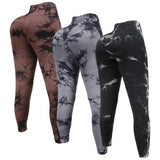 3 Piece Workout Leggings Sets for Women High Waisted Tie Dye Gym Scrunch Butt Lifting Seamless Yoga