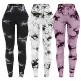 3 Piece Workout Leggings Sets for Women High Waisted Tie Dye Gym Scrunch Butt Lifting Seamless Yoga