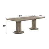 Gray Finish 7-Piece Dining Room Set with Chairs and Table
