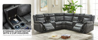 Power Recliner Sectional Sofa Couches With LED Light For Living Room, Reclining Couch Sets