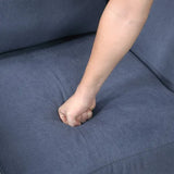 sofa set, blue soft cushion sofa, couple's chair, plush seat, solid wood living room furniture