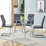 Dining Table With 4 Chairs Sets Restaurant Round Tables Glass Industrial Living Home Mesa Kitchen Modern Furniture