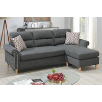 Color Polyfiber Reversible Sectional Sofa Set Chaise Pillows Plush Cushion Couch