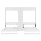 White Bed with Cabinets & Shelves