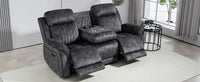 Power Reclining Living Room Set with Adjustable Headrest, Power Reclining Sofa and Loveseat Set with USB