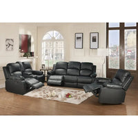 3 Piece Faux Leather Reclining Living Room Set