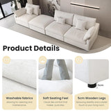 Cloud Couch 120''  Modern Sectional Sofa for Living Room Down Filled Couch with Ottoman U Shaped 5 Seater