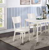 White Finish 5pc Dining Set Kitchen Dinette Wooden Top Table and Chairs Cushions Seats