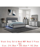 King Bedroom Set – Grey & Black Design