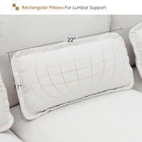 Modern U-shaped Sectional Sofa with Waist Pillows,6-seat Upholstered Symmetrical Sofa Furniture,Sleeper Sofa Couch