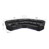 Modern Black Recliner Sectional Sofa