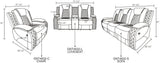 Living Room Furniture Sets,Electric Recliner Chair with LED Light,Sectional Sofa Loveseat