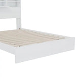 Wooden Bedroom Set with Bed Frame, 2 Nightstands & 1 Dresser in White Finish