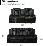Power Recliner Sofa Set with LED Light for Living Room Furniture