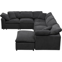 Sofa Couch Set, Modern Convertible U Shaped Sectional Couch Large 7 Seater Chenille Corner Sofa with Ottoman