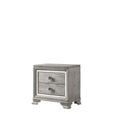 Modern King Size Panel Bed with Nightstand Set, Integrated LED Lighting, Tufted Headboard,Solid Wood