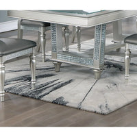 luxury dining table, glass tabletop rectangular dining table, family gather,restaurant furniture set