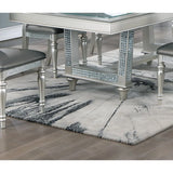 luxury dining table, glass tabletop rectangular dining table, family gather,restaurant furniture set