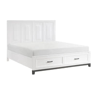 California King Platform Bed with Storage Drawers, Wooden Bedroom Furniture, 1 Piece, Stylish