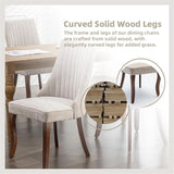 Dining Chairs Set of 4，Linen Channel Tufted Kitchen Dining Room Chair