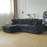 Sectional Sofas Modern Cloud Couch Chenille L-shaped Modular Sectional Sofa for Living Room 3 Seats Couch