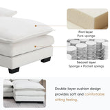 Modern U-shaped Sectional Sofa with Waist Pillows,6-seat Upholstered Symmetrical Sofa Furniture,Sleeper Sofa Couch