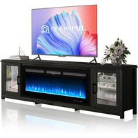 TV Stand, Entertainment Center with 50" Electric Fireplace, Media Console Table  for Living Room