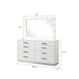 Queen 5 Pc LED Bedroom Set Made with Wood