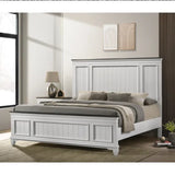 Wood Bedroom Set with Shiplap Panel King Bed, Dresser, Mirror