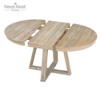 Dining Set, Round Table with a 16"W Leaf and 4 Upholstered Chairs for Dining Room and Living Room