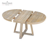 Dining Set, Round Table with a 16"W Leaf and 4 Upholstered Chairs for Dining Room and Living Room