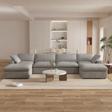 Sectional Sofa with 2 Storage Ottomans 160.6" Down Filled Comfort U Shaped Sofa