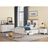 3 Pieces Wooden Captain Bedroom Set Full Bed with Trundle,Nightstand and Dresser