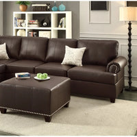 Sectional 2pc Sofa Set Living Room Furniture Reversible L/R Loveseat Wedge Sofa Couch Pillows