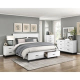 California King Platform Bed with Storage Drawers, Wooden Bedroom Furniture, 1 Piece, Stylish