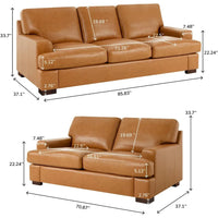 Siggy Genuine Leather Sofa for Living Room, Bedroom - Loveseat, Sofa - Luxurious Comfort