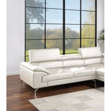 White Color Sectional Couch 2pc Set Living Room Furniture Faux Leather Right Facing Chaise