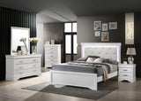 Upholstery LED Bedroom set made with Wood in White  Bedroom Furniture Set