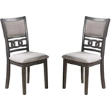 Dining 5pc Set Round Table w 4X Side Chairs Grey  For dining room, living room