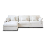 Living Room Modern Cloud Couch Down Filled L-Shaped 3Seater Couch with Ottoman