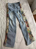 winter fashion print color matching denim jeans