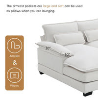 Modern U-shaped Sectional Sofa with Waist Pillows,6-seat Upholstered Symmetrical Sofa Furniture,Sleeper Sofa Couch