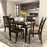 Kitchen Table  Wood 5-Piece With 4 X-Back Chairs  Dining Table  Set For Living Room