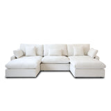 Cloud Couch 120''  Modern Sectional Sofa for Living Room Down Filled Couch with Ottoman U Shaped 5 Seater