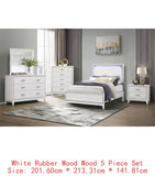 5PC King Bedroom Set - White Modern Design