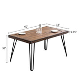 7-Piece Dining Set with Hairpin Table & 6 Chairs in 3 Colors Options – Modern & Stylish Dining