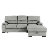 sofa bed with storage and cup holder in a luxurious living room, gray