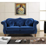 Living Room Set Classic Nailhead Chesterfield 2 Piece Living Room Sofa Set